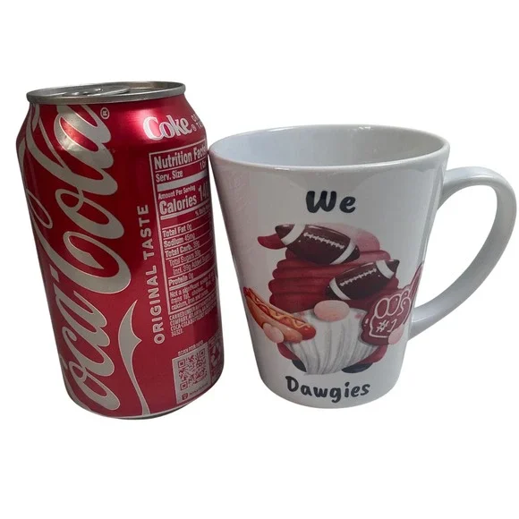 UGA We Heart Dawgies Coffee Mug Football Gnome We Dawgies Fan Gift Ceramic 11 oz - Picture 1 of 5